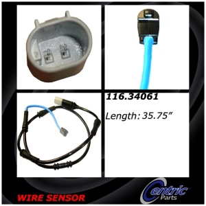 Centric Rear Brake Pad Sensor for 2015 BMW 650i xDrive - 116.34061