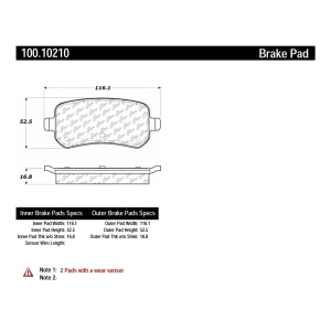 Centric Formula 100 Series™ OEM Brake Pads for Ford Freestar - 100.10210