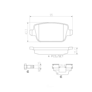 brembo Premium Ceramic Rear Disc Brake Pads for 2011 Land Rover LR2 - P44016N