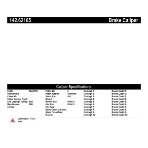 Centric Posi Quiet™ Loaded Brake Caliper for 2008 Cadillac XLR - 142.62165