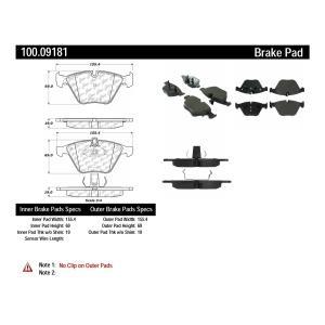 Centric Formula 100 Series™ OEM Brake Pads for 2011 BMW 335i - 100.09181