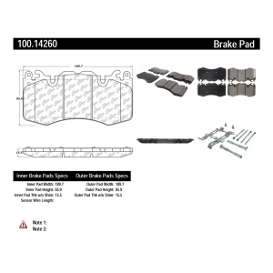 Centric Original Equipment Formula Brake Pads With Hardware for 2019 Land Rover Range Rover - 100-14260