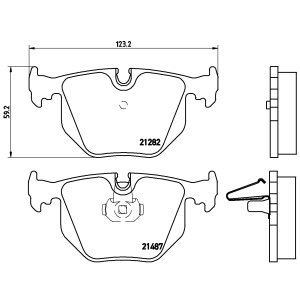 brembo Premium Low-Met OE Equivalent Rear Brake Pads for 1998 BMW 750iL - P06020