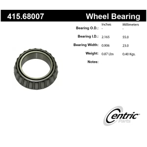 Centric Premium™ Front Driver Side Inner Wheel Bearing for Toyota Land Cruiser - 415.68007
