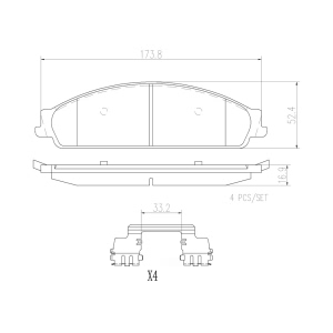 brembo Premium Ceramic Front Disc Brake Pads for 2005 Ford Freestyle - P24120N