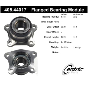 Centric Premium™ Wheel Bearing for 1994 Toyota Celica - 405.44017