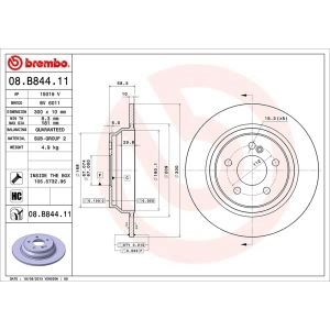 brembo UV Coated Series Rear Brake Rotor for 2005 Mercedes-Benz SL500 - 08.B844.11