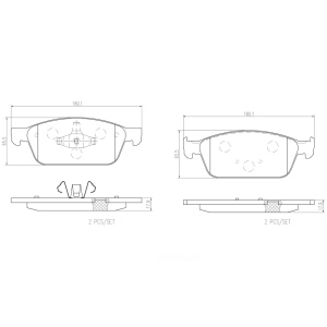 brembo Premium Ceramic Front Disc Brake Pads for 2017 Lincoln MKC - P24157N