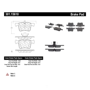 Centric Premium Ceramic Front Disc Brake Pads for 2016 BMW 328d xDrive - 301.15610