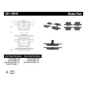 Centric Premium Ceramic Front Disc Brake Pads for 2019 BMW 230i - 301.15610