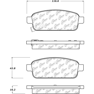 Centric Posi Quiet™ Ceramic Rear Disc Brake Pads for 2016 Cadillac ELR - 105.14681