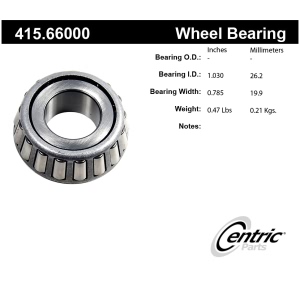 Centric Premium™ Front Driver Side Outer Wheel Bearing for 1994 GMC C1500 Suburban - 415.66000