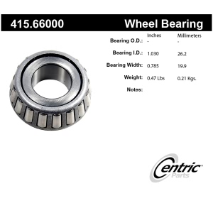 Centric Premium™ Front Driver Side Outer Wheel Bearing for 1989 Chevrolet R2500 - 415.66000