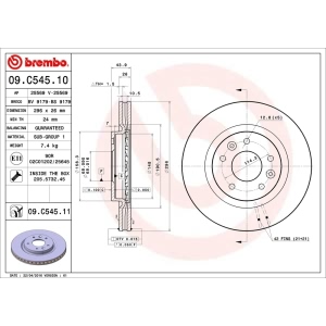 brembo UV Coated Series Front Brake Rotor for 2017 Nissan Leaf - 09.C545.11