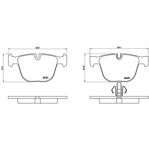 brembo Premium Low-Met OE Equivalent Rear Brake Pads for 2015 BMW 740Li xDrive - P06053