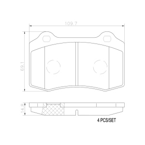 brembo Premium Ceramic Rear Disc Brake Pads for 2003 Jaguar XKR - P36020N