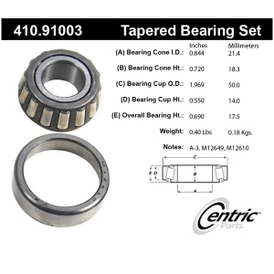 Centric Premium™ Front Passenger Side Outer Wheel Bearing and Race Set for Oldsmobile Custom Cruiser - 410.91003