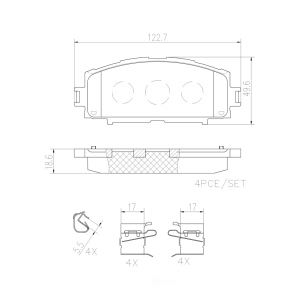 brembo Premium Ceramic Front Disc Brake Pads for Toyota Yaris - P83086N