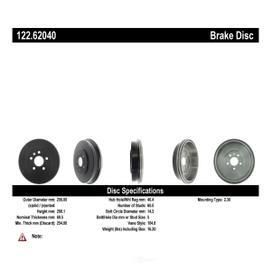 Centric Premium™ Brake Drum for 2016 Chevrolet Cruze Limited - 122.62040