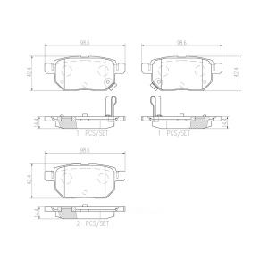 brembo Premium Ceramic Rear Disc Brake Pads for 2014 Lexus CT200h - P83133N