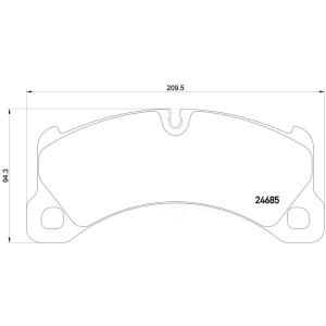 brembo Premium Low-Met OE Equivalent Front Brake Pads for 2012 Porsche Cayenne - P65026