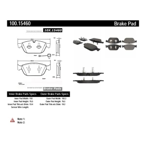 Centric Formula 100 Series™ OEM Brake Pads for 2011 Audi A8 Quattro - 100.15460
