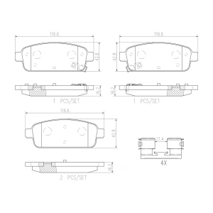 brembo Premium Ceramic Rear Disc Brake Pads for 2016 Buick Verano - P59080N