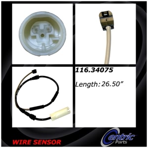 Centric Front Brake Pad Sensor - 116.34075