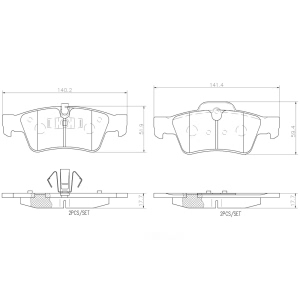 brembo Premium Ceramic Rear Disc Brake Pads for 2009 Mercedes-Benz GL320 - P50064N