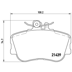 brembo Premium Low-Met OE Equivalent Front Brake Pads for 1995 Mercedes-Benz C220 - P06017