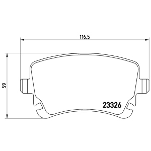 brembo Premium Low-Met OE Equivalent Rear Brake Pads for Audi RS6 - P85076