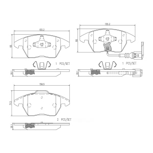 brembo Premium Ceramic Front Disc Brake Pads for 2011 Audi A3 - P85075N
