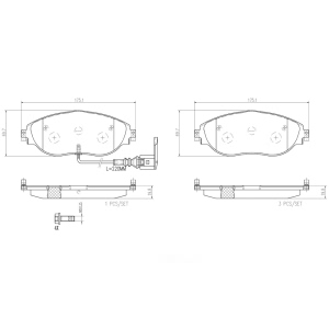 brembo Premium Ceramic Front Disc Brake Pads for 2013 Volkswagen CC - P85131N