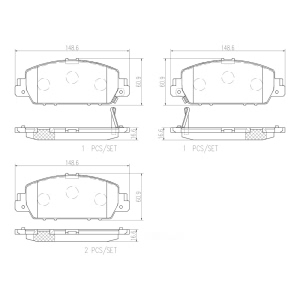 brembo Premium Ceramic Front Disc Brake Pads for 2016 Honda HR-V - P28077N