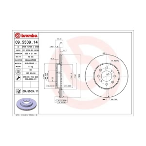 brembo UV Coated Series Vented Front Brake Rotor for 2003 Honda Civic - 09.5509.11