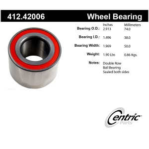 Centric Premium™ Front Passenger Side Double Row Wheel Bearing for 1990 Nissan Sentra - 412.42006