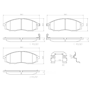 brembo Premium Ceramic Front Disc Brake Pads for Nissan Frontier - P56049N