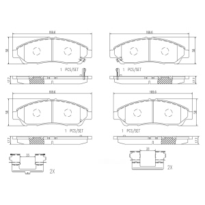 brembo Premium Ceramic Front Disc Brake Pads for 2012 Acura MDX - P28060N