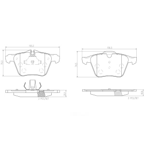 brembo Premium Ceramic Front Disc Brake Pads for 2014 Jaguar F-Type - P36028N