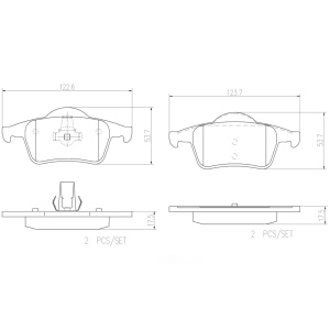 brembo Premium Ceramic Rear Disc Brake Pads for 2005 Volvo V70 - P86014N