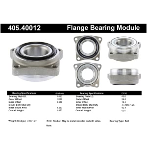 Centric Premium™ Front Driver Side Wheel Bearing Module for 1998 Acura CL - 405.40012