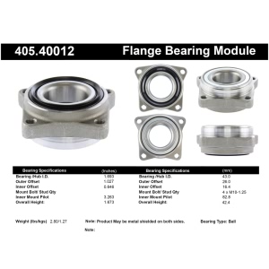 Centric Premium™ Front Driver Side Wheel Bearing Module for 1991 Honda Accord - 405.40012
