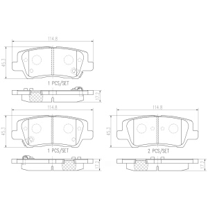 brembo Premium Ceramic Rear Disc Brake Pads for 2015 Cadillac ATS - P09023N