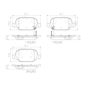 brembo Premium Ceramic Rear Disc Brake Pads for Fiat - P23151N