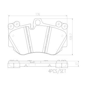 brembo Premium Ceramic Front Disc Brake Pads for Audi R8 - P65016N