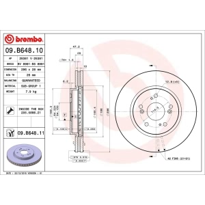 brembo UV Coated Series Front Brake Rotor for 2011 Honda CR-V - 09.B648.11