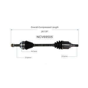 GSP North America Front Driver Side CV Axle Assembly for 2000 Toyota Camry - NCV69505