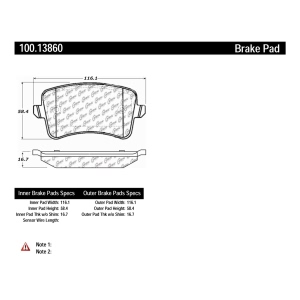 Centric Formula 100 Series™ OEM Brake Pads for Audi A4 allroad - 100.13860
