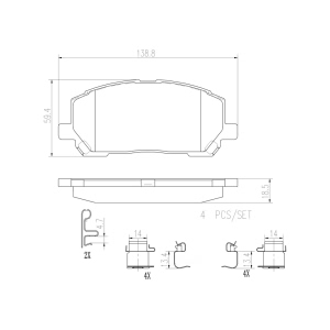 brembo Premium Ceramic Front Disc Brake Pads for 2001 Toyota Highlander - P83078N