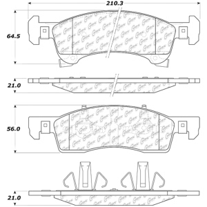 Centric Posi Quiet™ Ceramic Front Disc Brake Pads for 2002 Lincoln Navigator - 105.09340